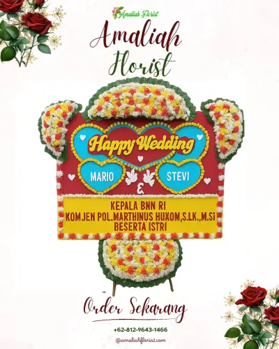 Karangan Papan Bunga Pernikahan di Kauman Lor